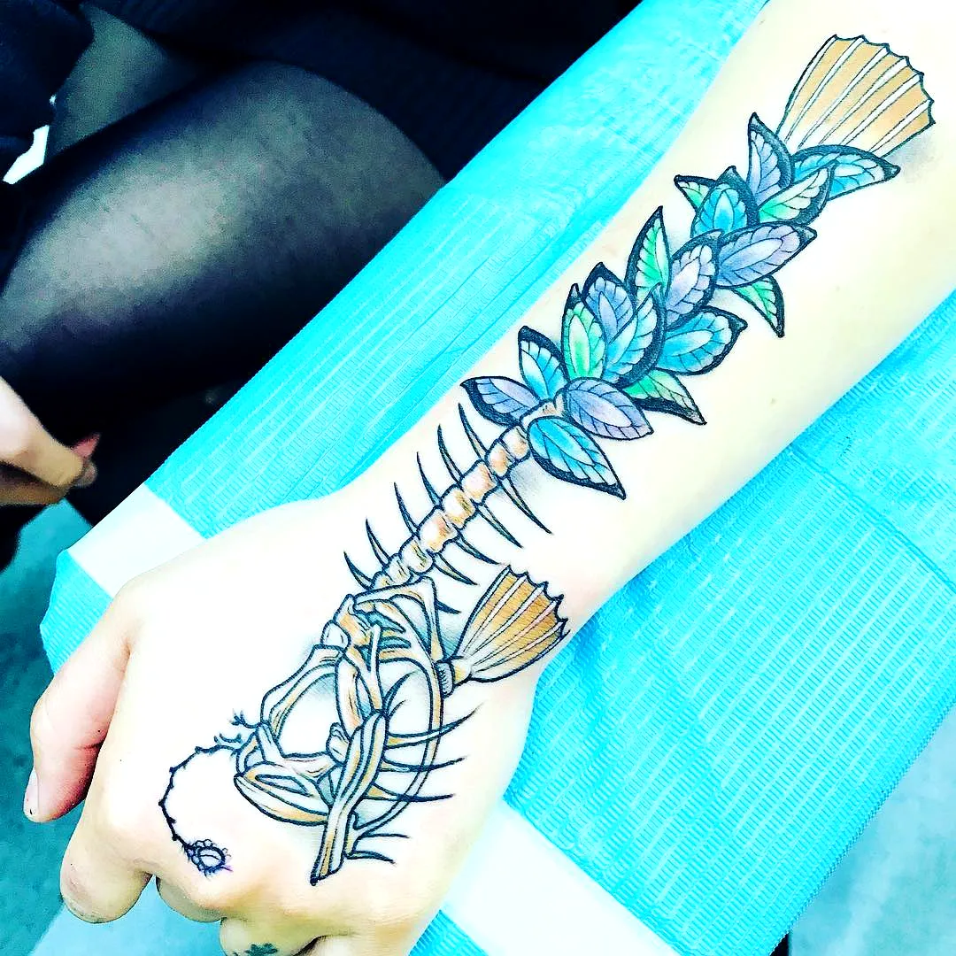 Stylized Scorpion Forearm Tattoo