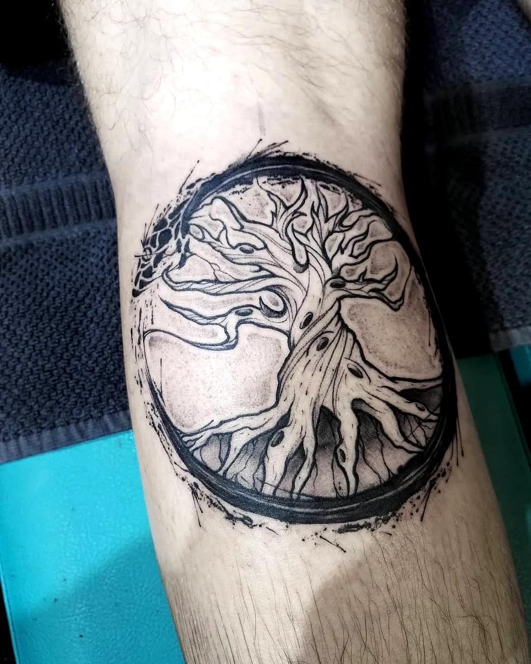 Stylized Yggdrasil Forearm Tattoo