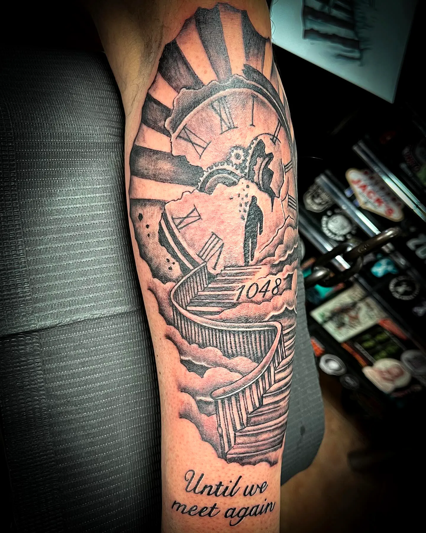 Surreal Staircase Arm Tattoo
