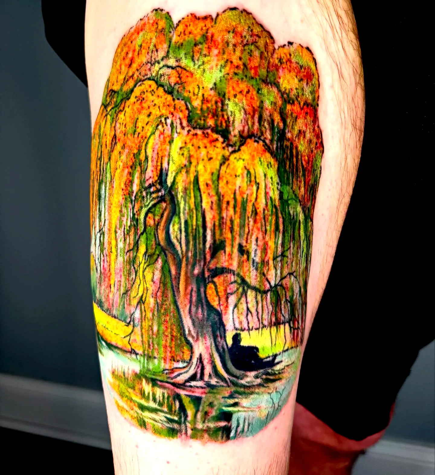 Willow Arm Tattoo with Autumn Colors