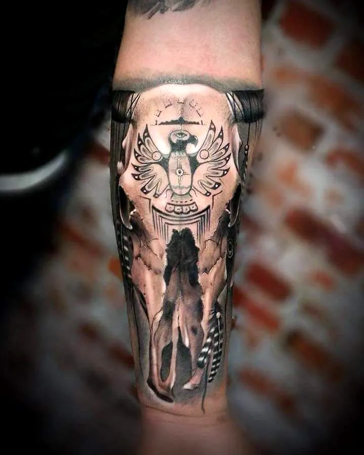 Winged Eye Forearm Tattoo Design