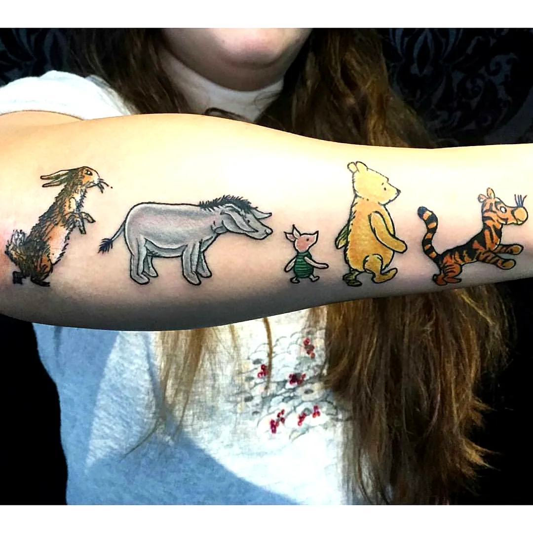 Winnie the Pooh Forearm Tattoo Design