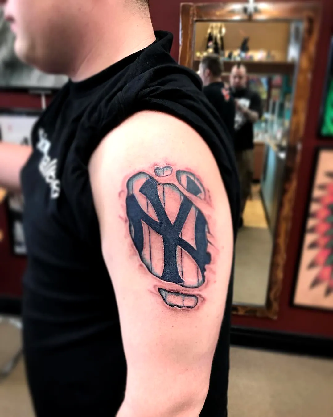Yankees Blue Arm Tattoo