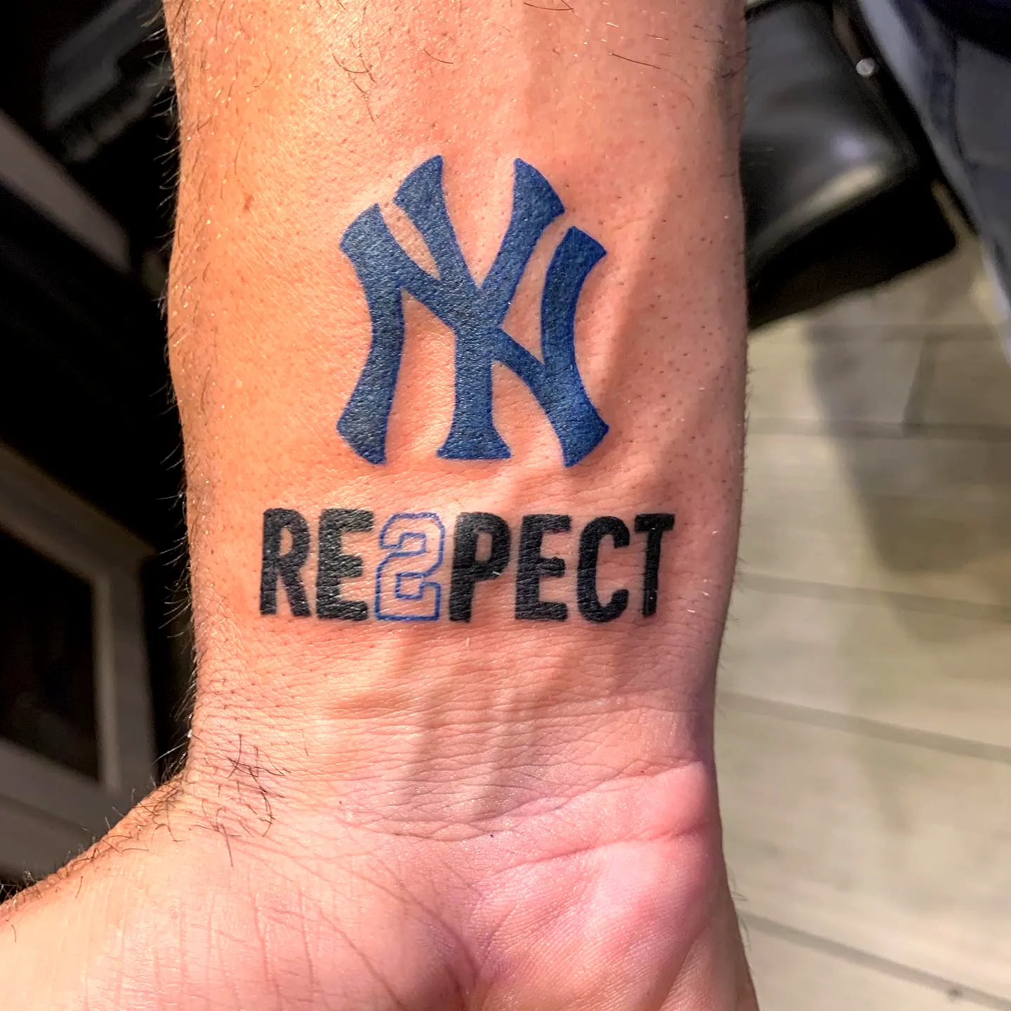 Yankees Forearm Tattoo with RE2PECT